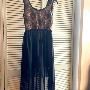 High low lace accent dress